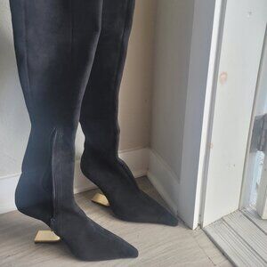 Jeffery Campbell thigh high heel free black heels